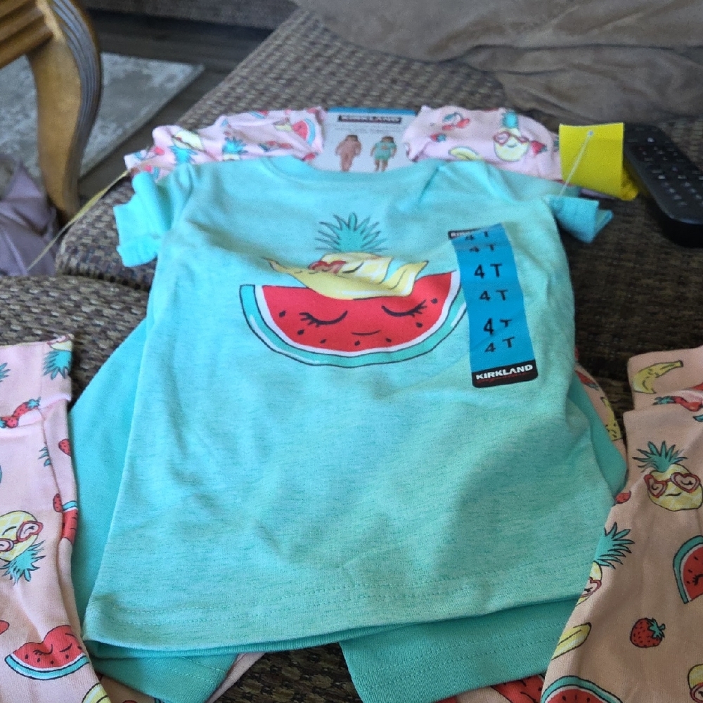 Kirkland Signature Kids Pajama Set - Aqua and Light Pink